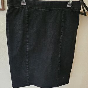 Chaps Black Denim Pencil Skirt